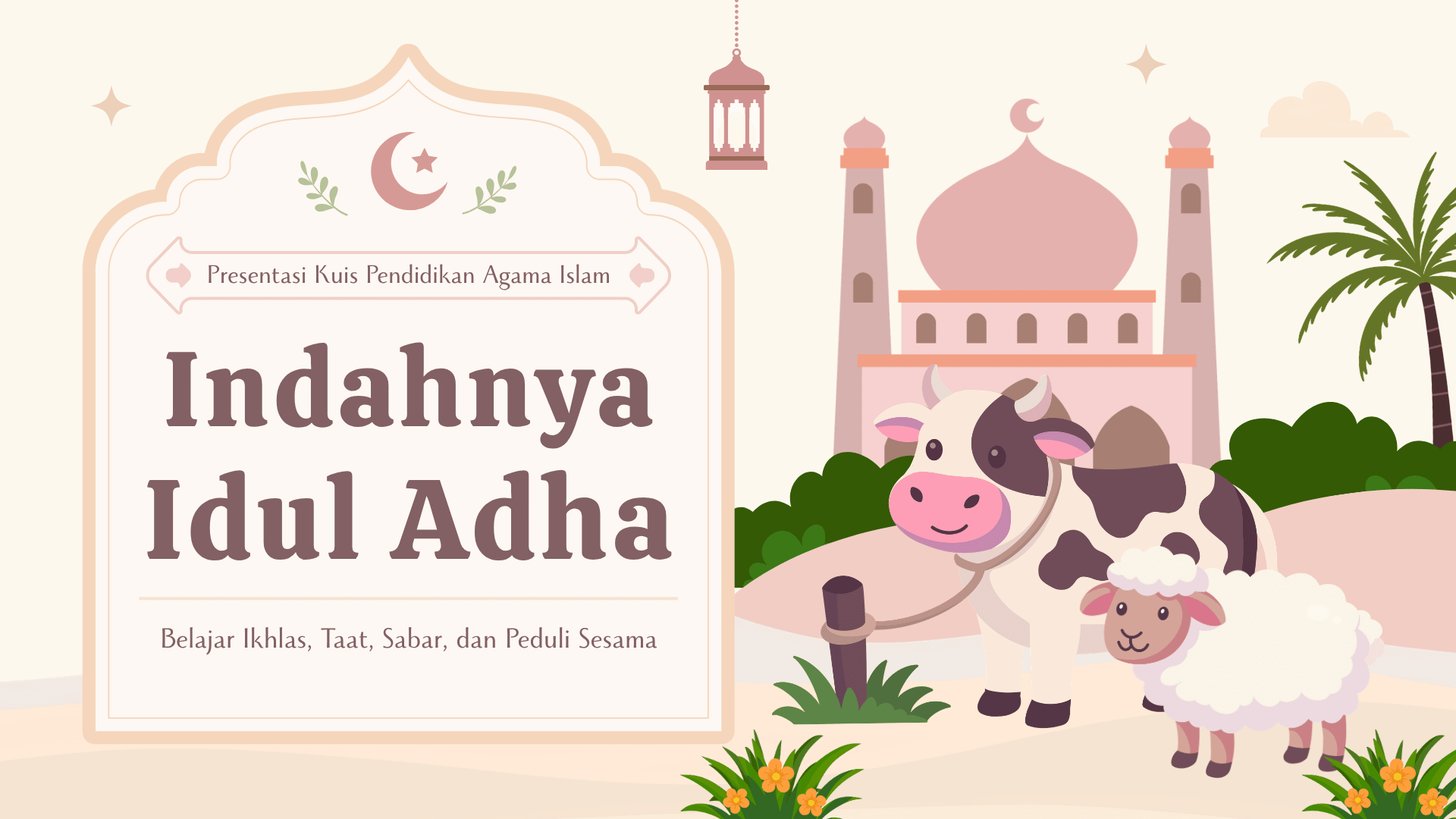 Presentasi Kuis-Indahnya Idul Adha dalam Gaya Ilustratif Krem