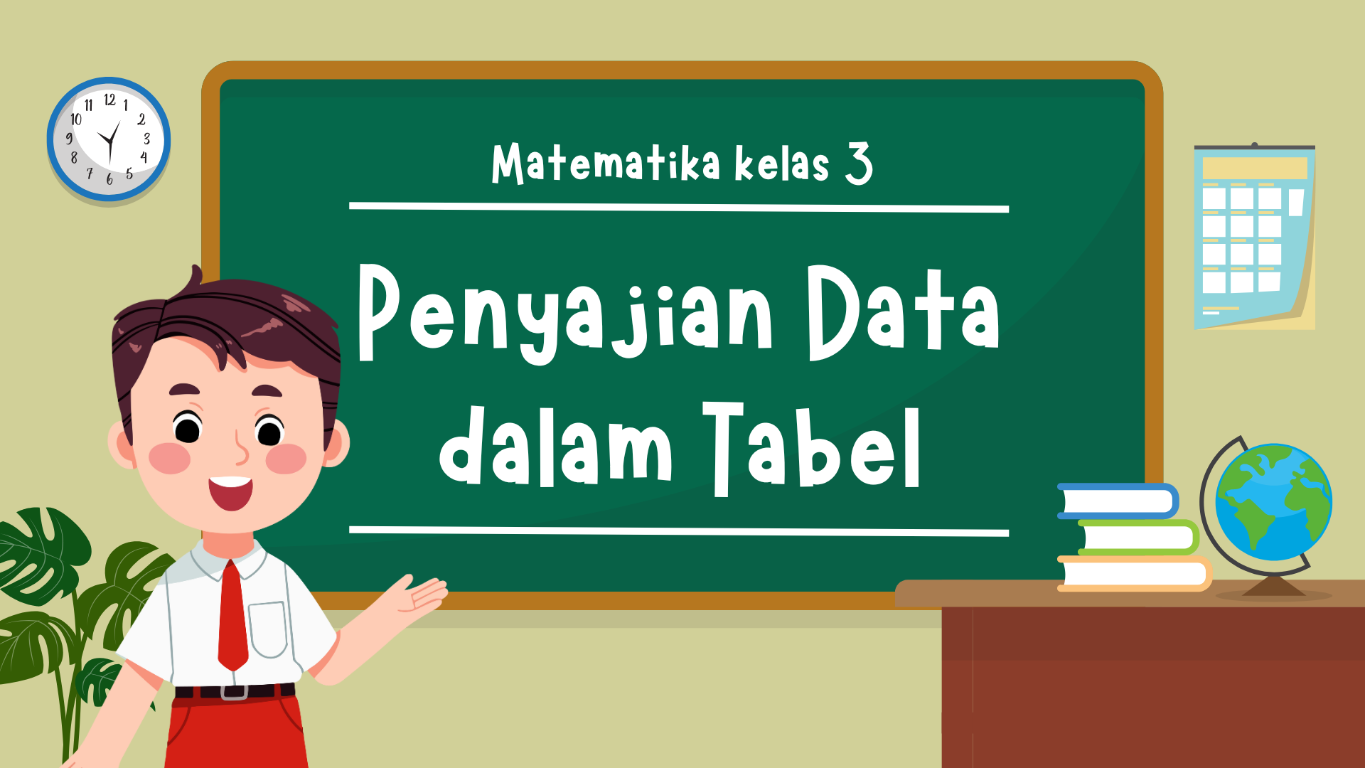 Presentasi Materi-Penyajian Data dalam Tabel Hijau dan Coklat Lucu dan Ilustratif