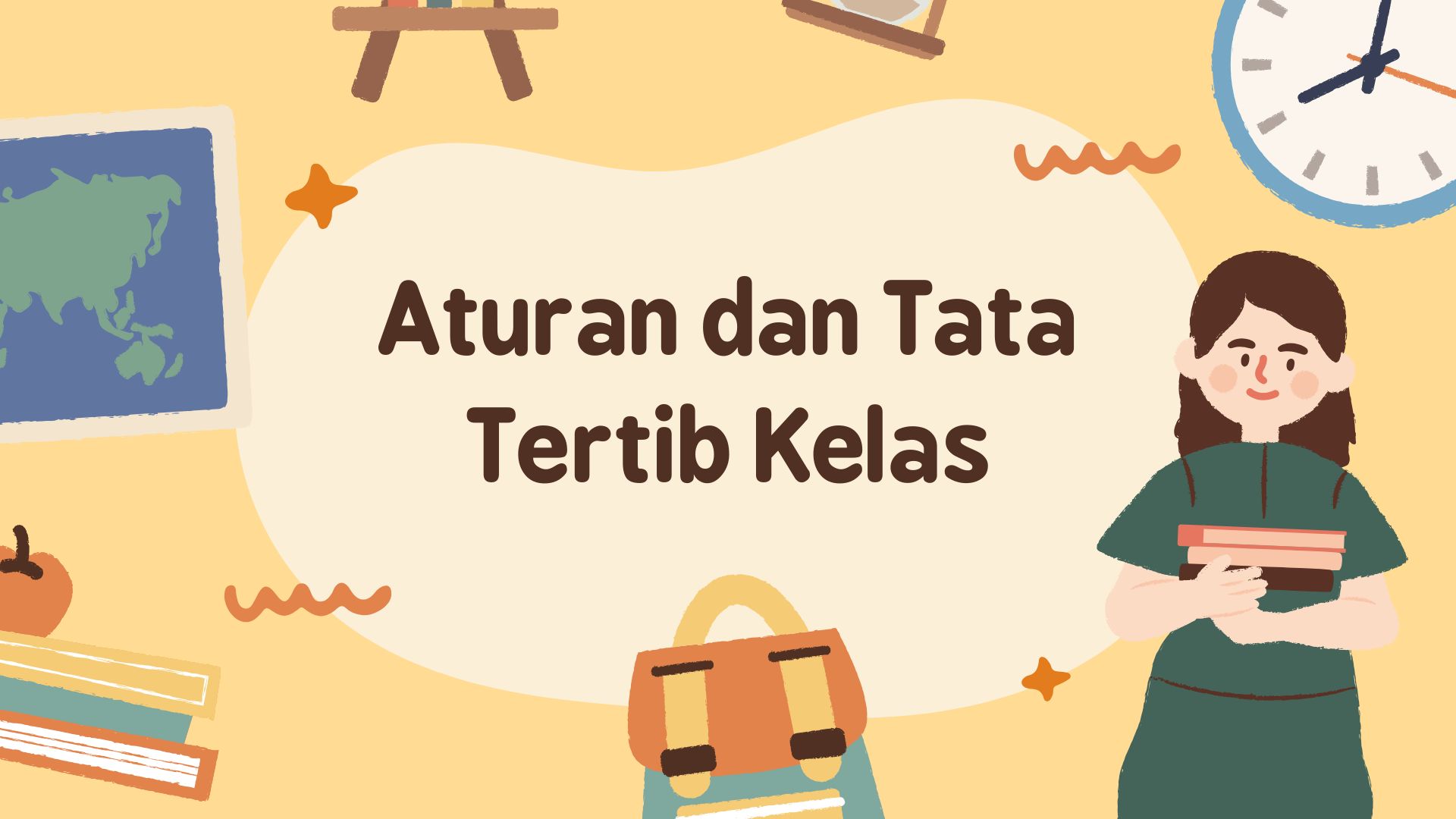 Presentasi Materi-Aturan dan Tata Tertib Kelas Kuning Ilustratif Ceria