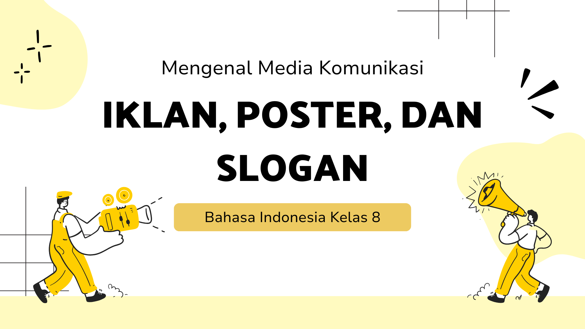 Presentasi Materi-Mengenal Media Komunikasi Kuning dan Hitam Ilustratif Geometri