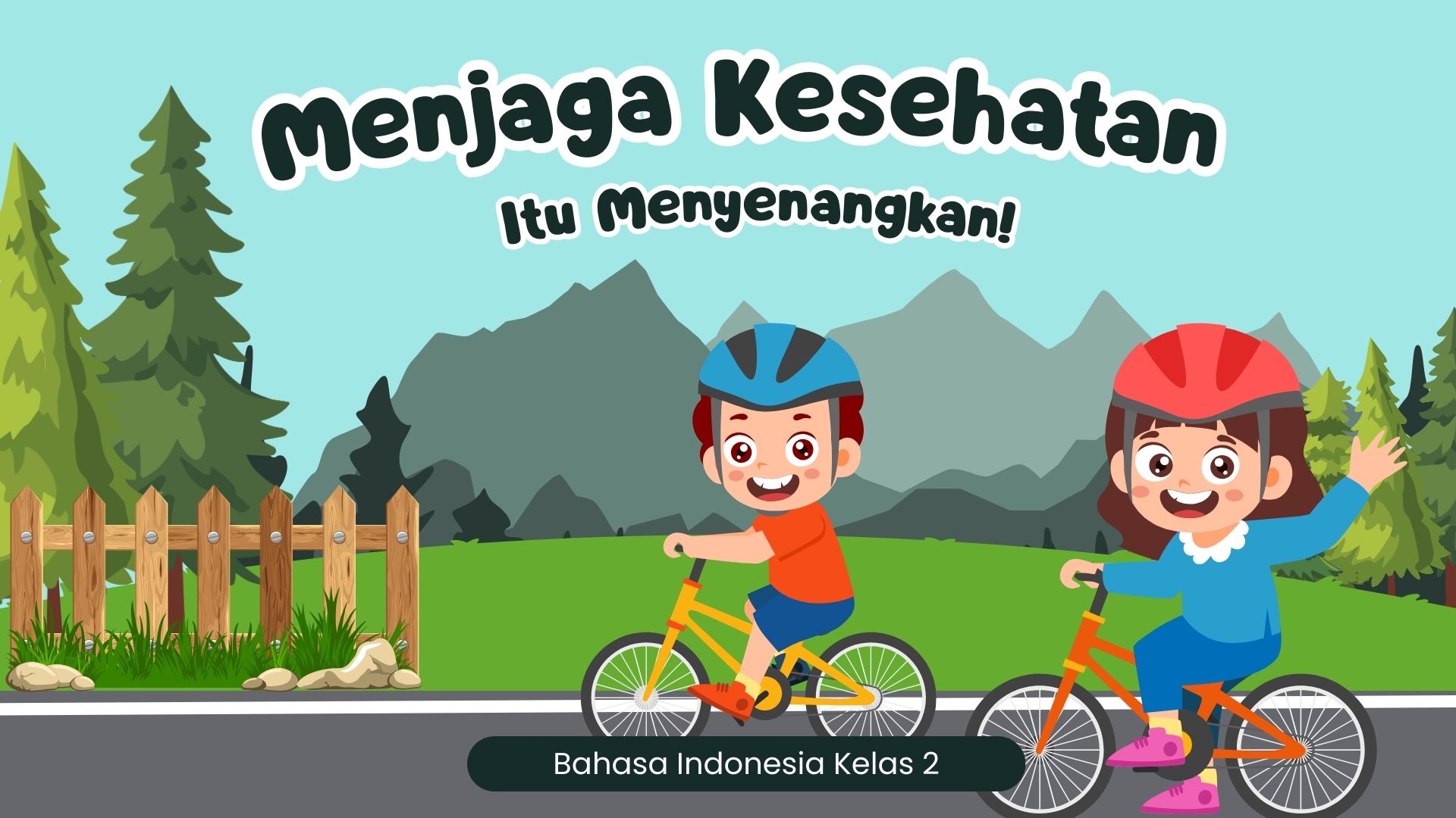 Presentasi Materi-Menjaga Kesehatan Itu Menyenangkan Biru dan Hijau Ilustratif