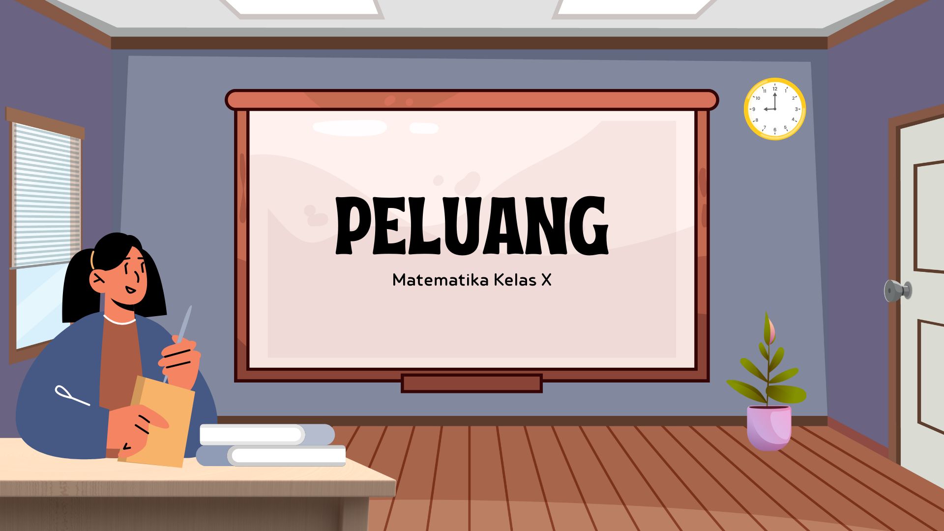 Presentasi  Materi-Peluang Ungu Ilustratif Sederhana