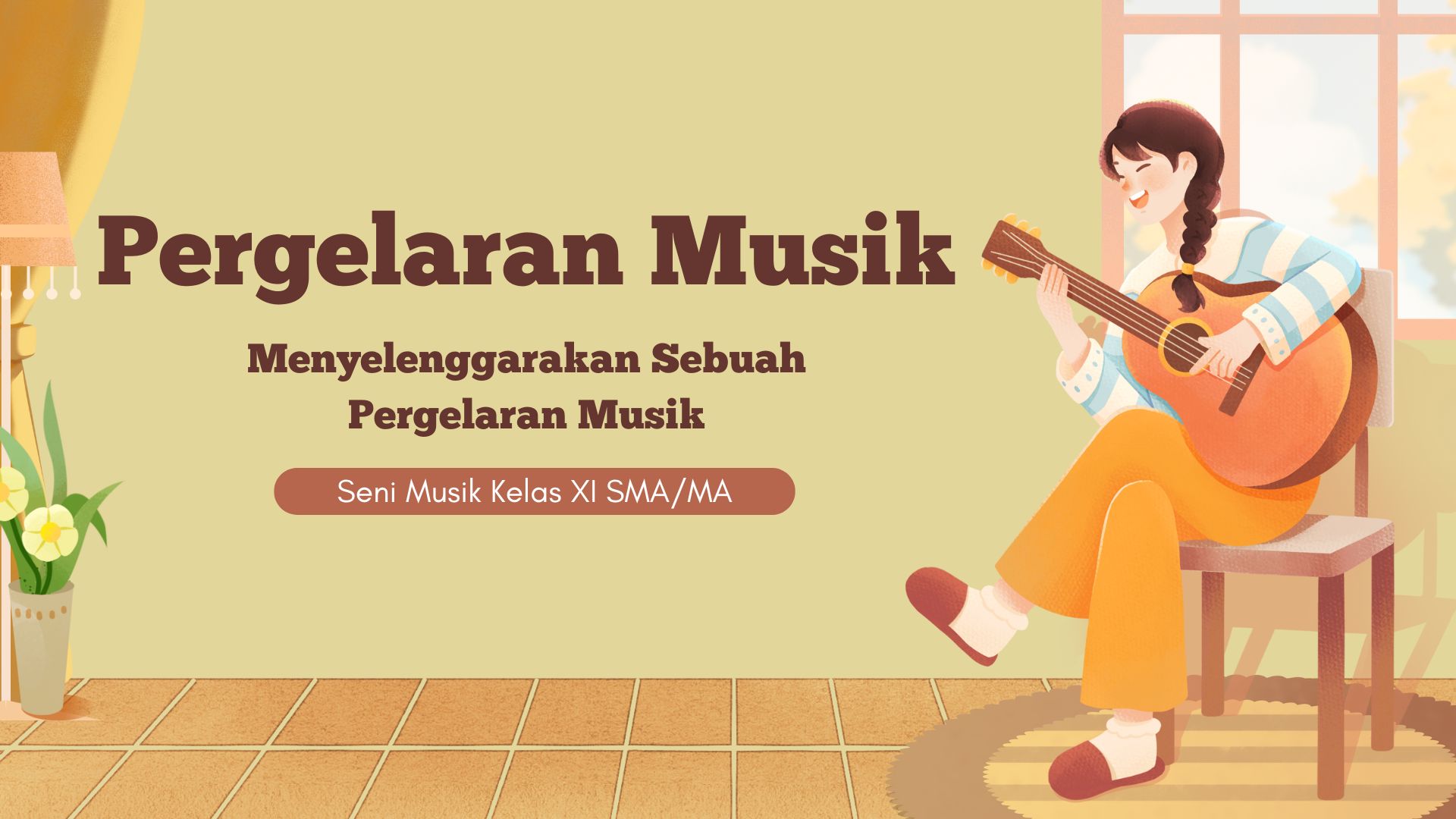 Presentasi Materi-Pergelaran Musik Oranye Ilustratif