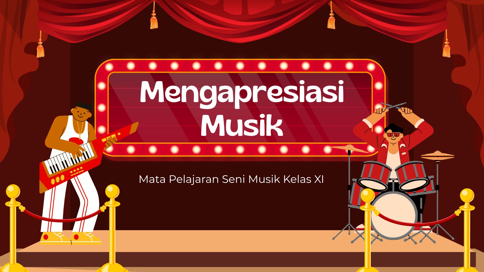 Presentasi Materi-Mengapresiasi Musik dalam Merah Gaya Ilustratif