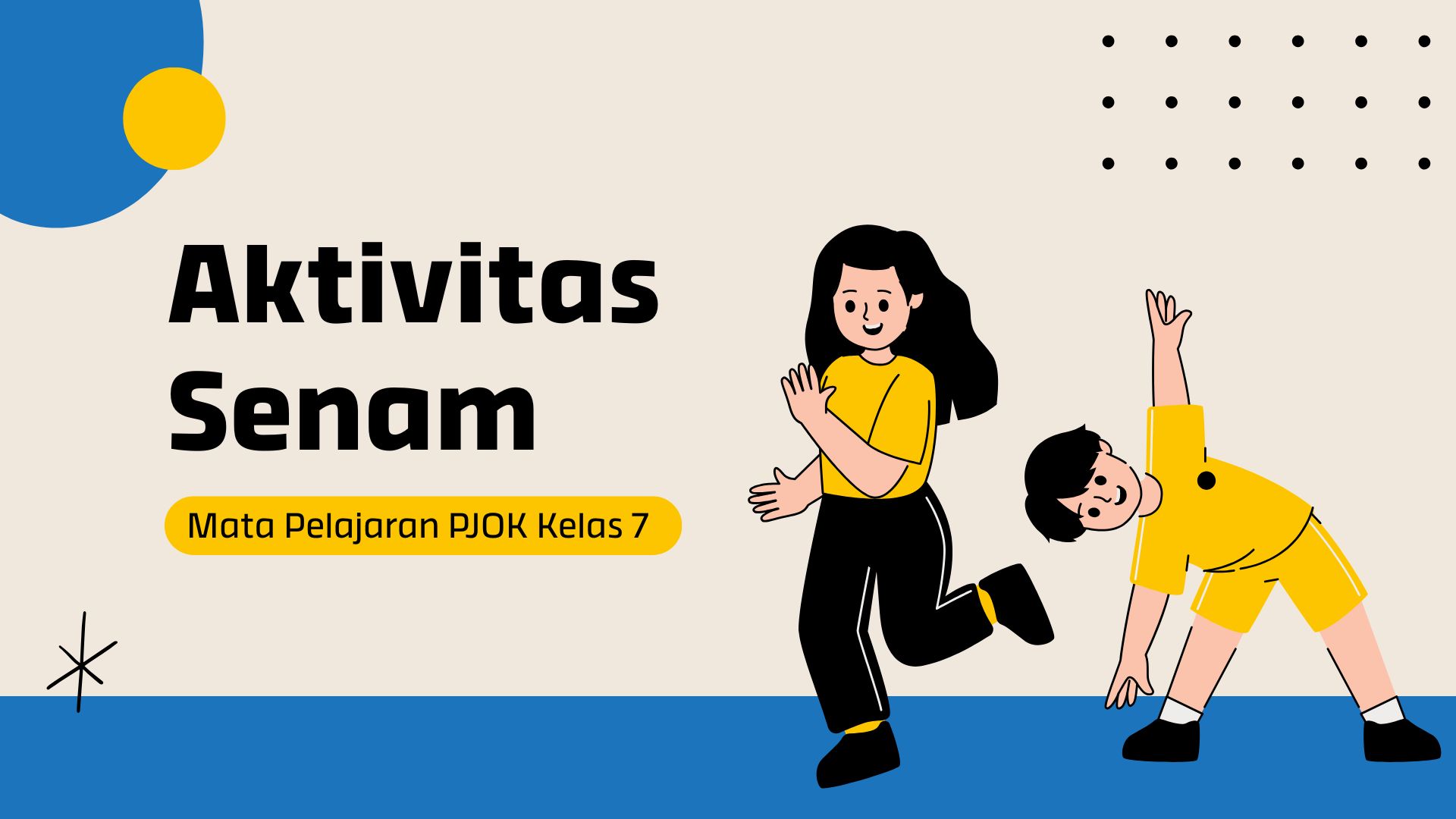 Presentasi Materi-Aktivitas Senam Biru dan Coklat Ilustratif Ceria