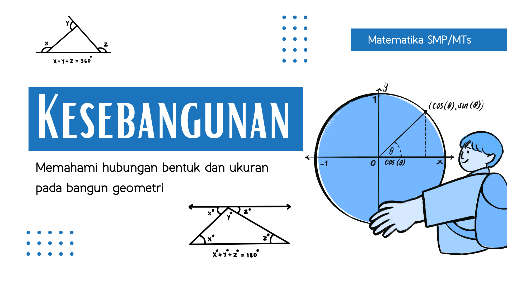 Presentasi Materi-Kesebangunan dalam Gaya Ilustratif Putih dan BIru