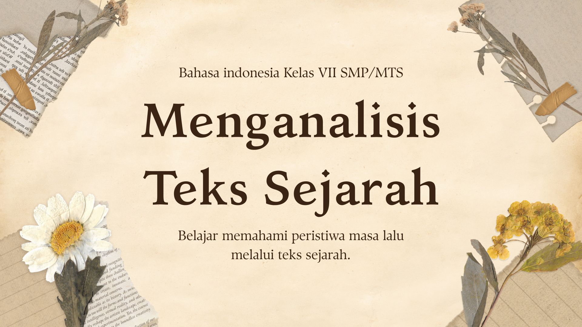 Presentasi Materi-Menganalisis Teks Sejarah Coklat Ilustrasi