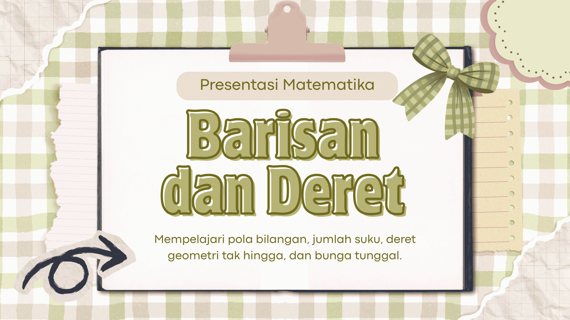 Presentasi Barisan dan Deret dalam Gaya Kolase Warna-warni