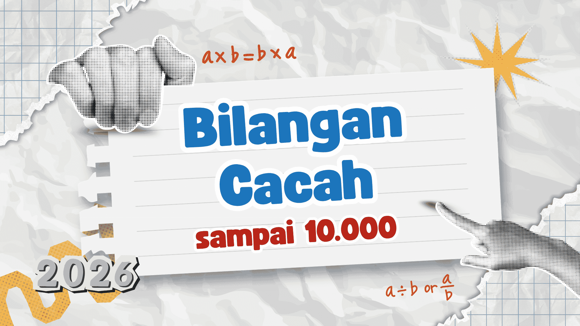 Presentasi Bilangan Cacah sampai 10.000 dalam Gaya Kolase Abu-abu