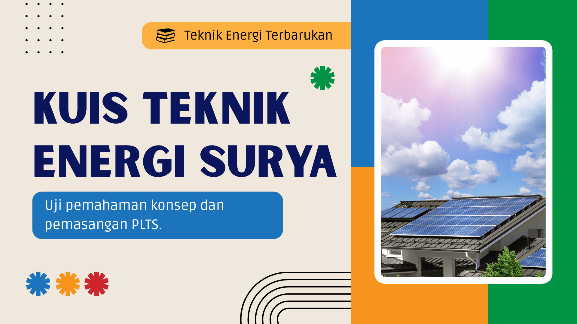 Presentasi Kuis-Teknik Energi Surya dalam Gaya Ilustratif Warna Warni