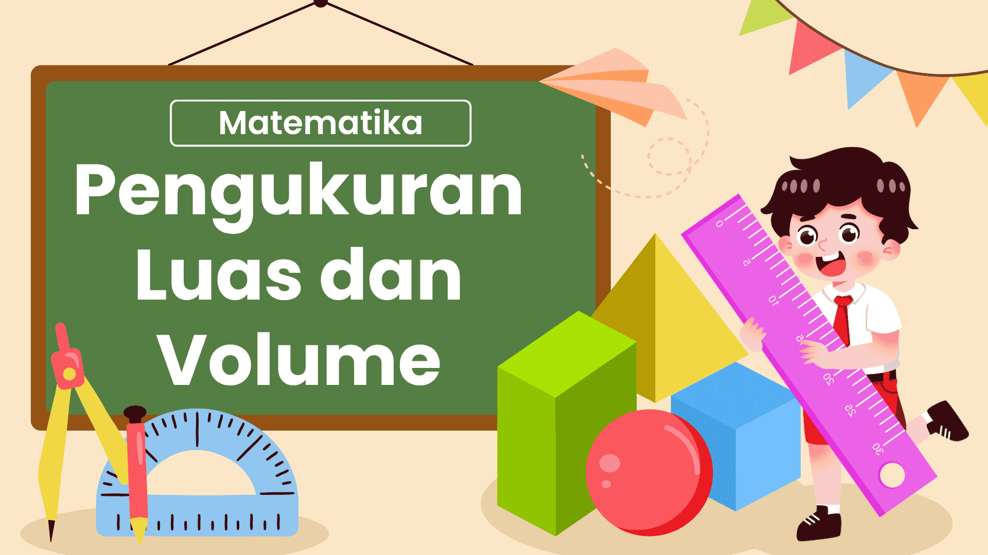 Presentasi Materi-Pengukuran Luas dan Volume pada Bangun Ruang Warna-Warni Sederhana