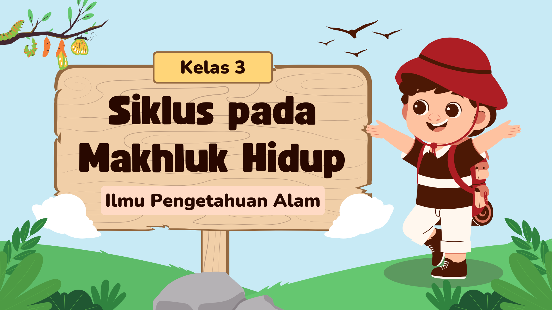 Presentasi  Materi-Siklus Pada Makhluk Hidup Hijau dan Coklat Lucu dan Ilustratif