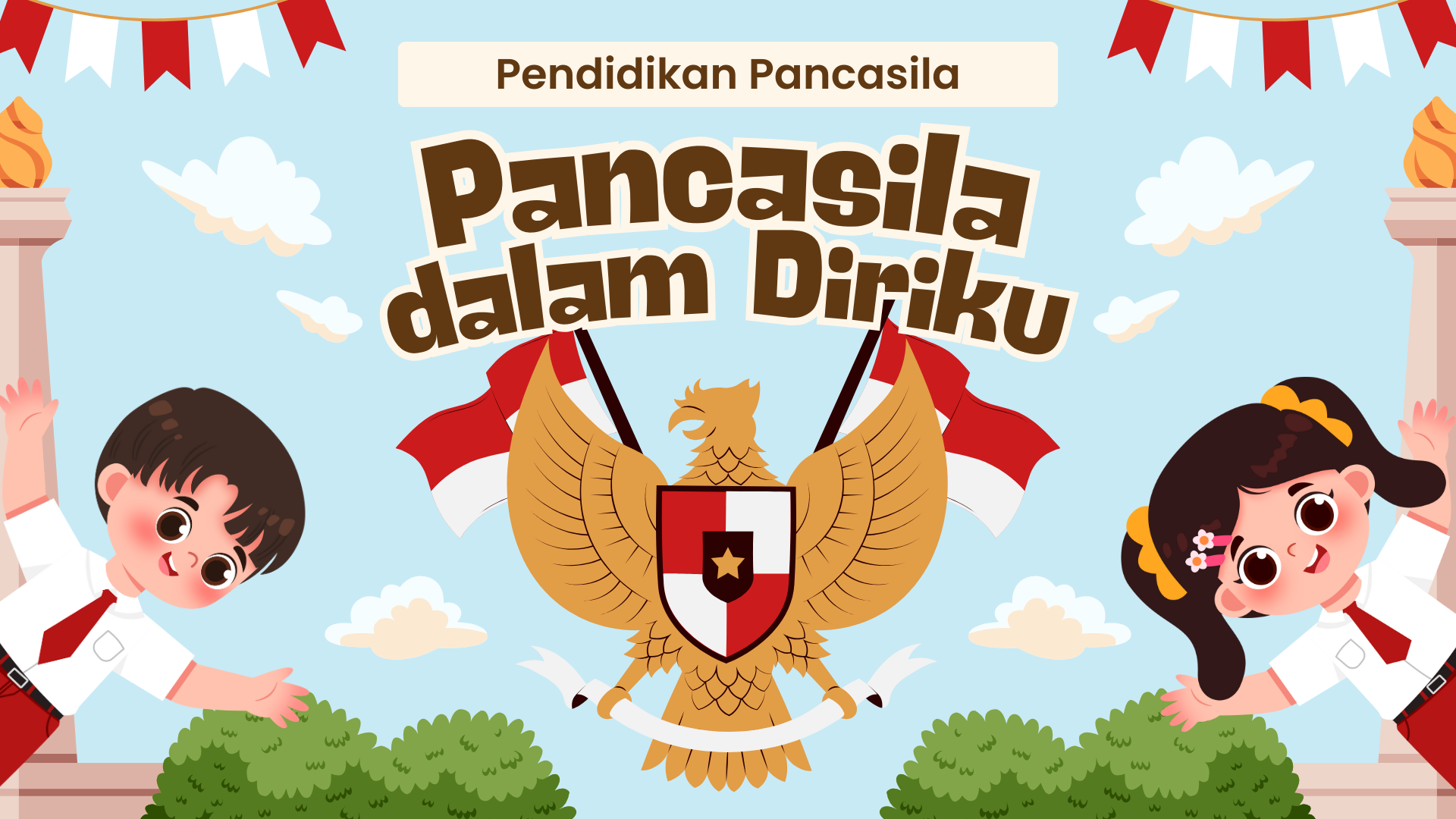 Presentasi Materi-Pancasila dalam Diriku Merah dan Putih Ilustratif dan Lucu