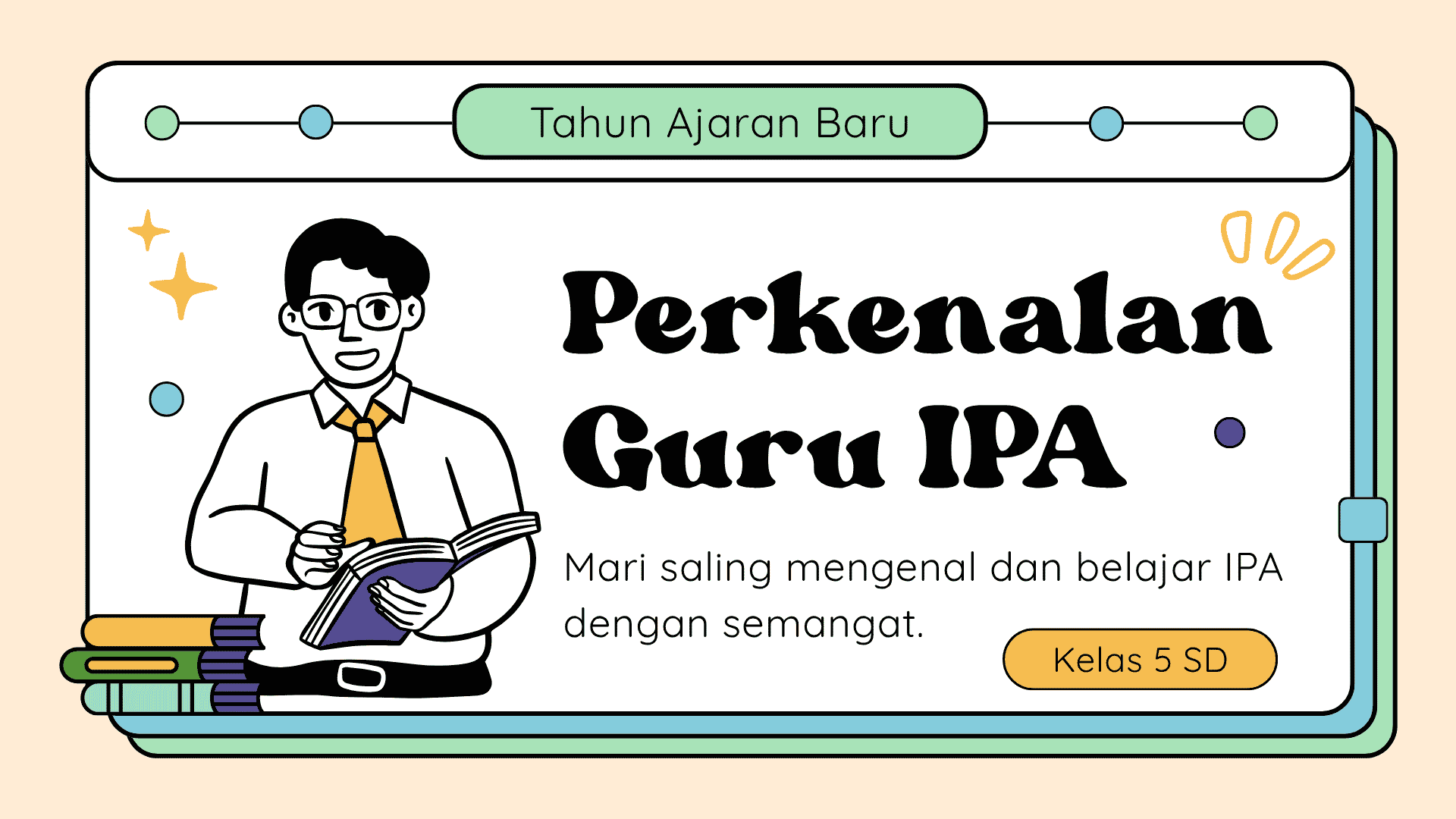 Presentasi Perkenalan Guru IPA dalam Gaya Ilustratif Warna-Warni