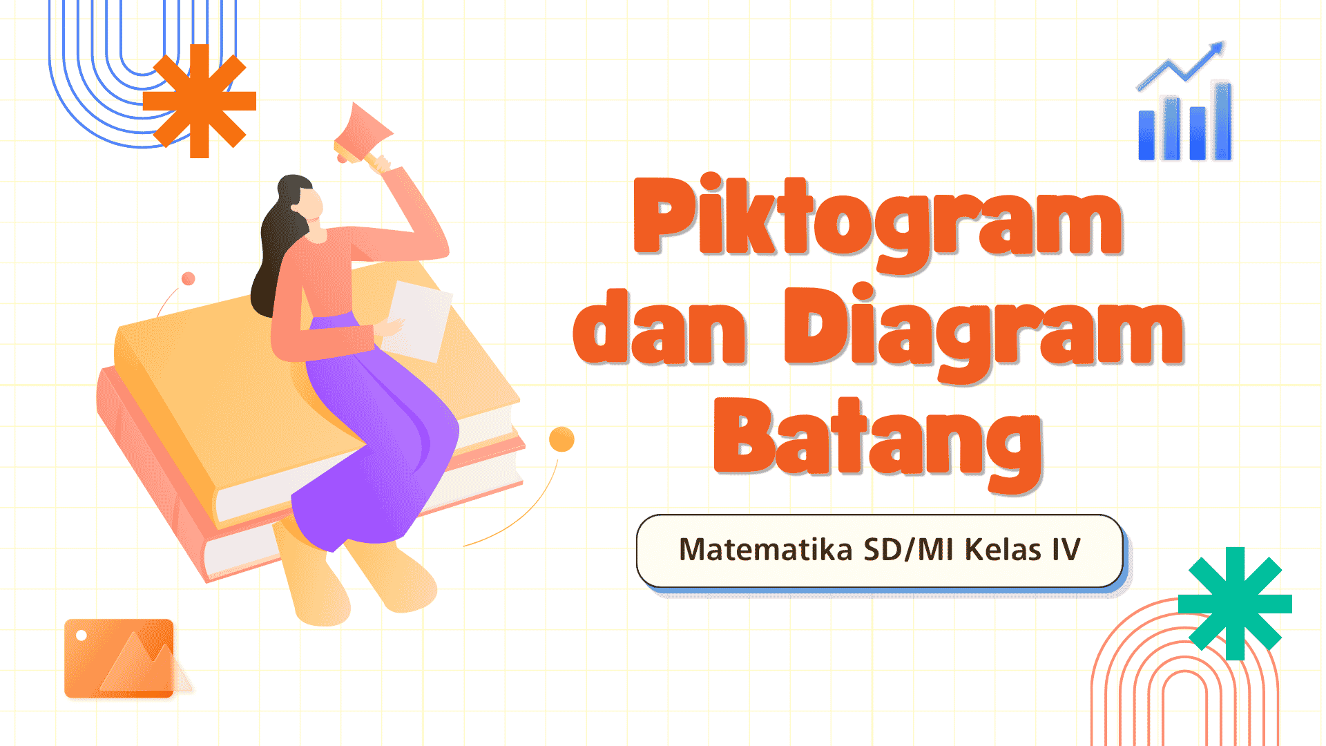 Presentasi Piktogram dan Diagram Batang dalam Gaya Ilustratif Warna-warni