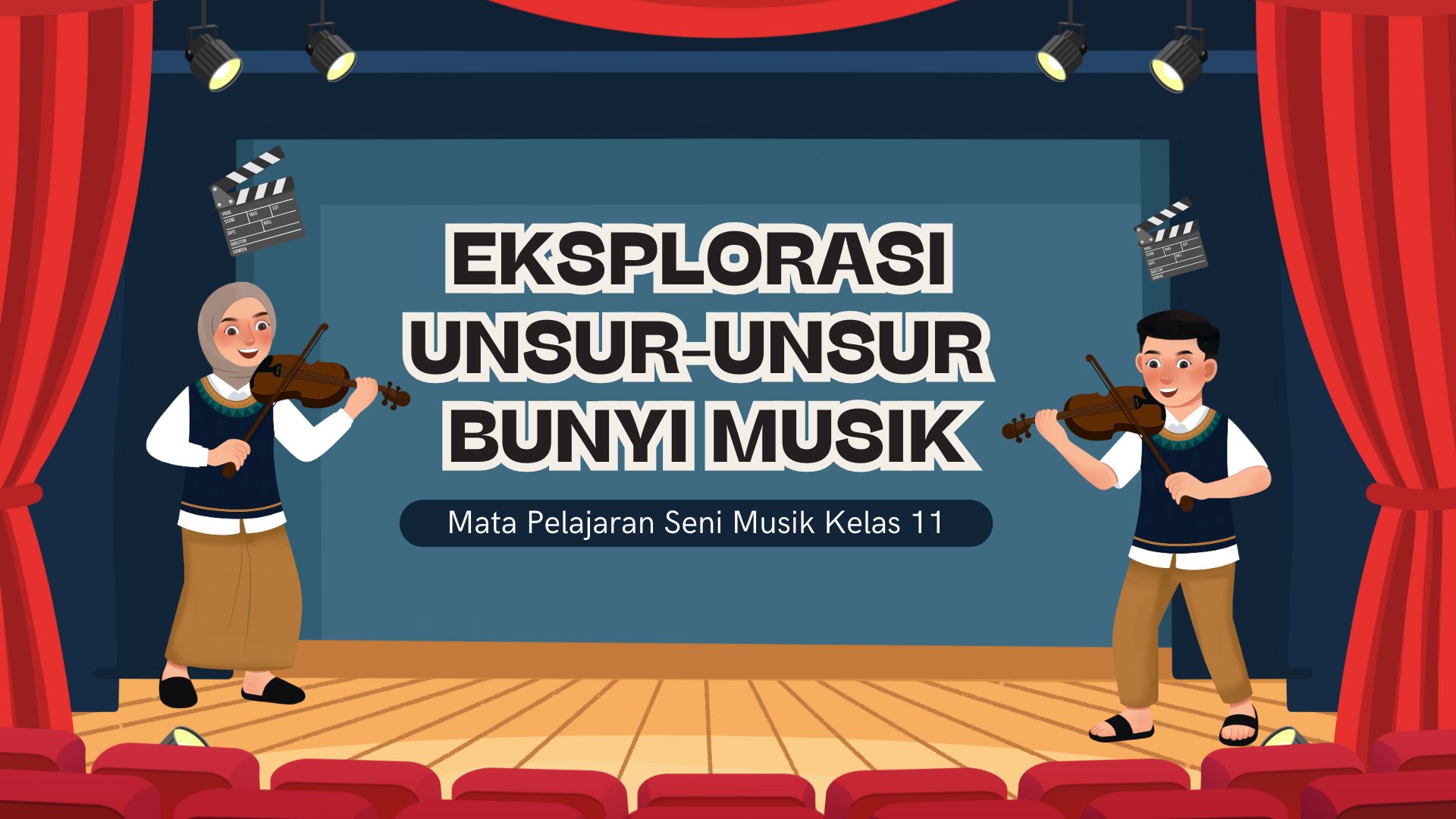 Presentasi Materi-Eksplorasi Unsur Bunyi Musik dalam Merah Gaya Ilustratif