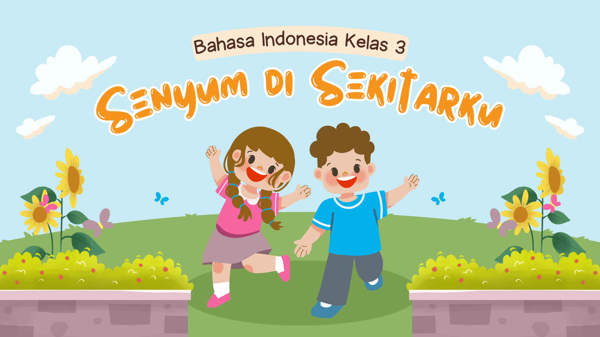 Presentasi Materi-Senyum di Sekitarku Biru dan Hijau Lucu dan Menyenangkan