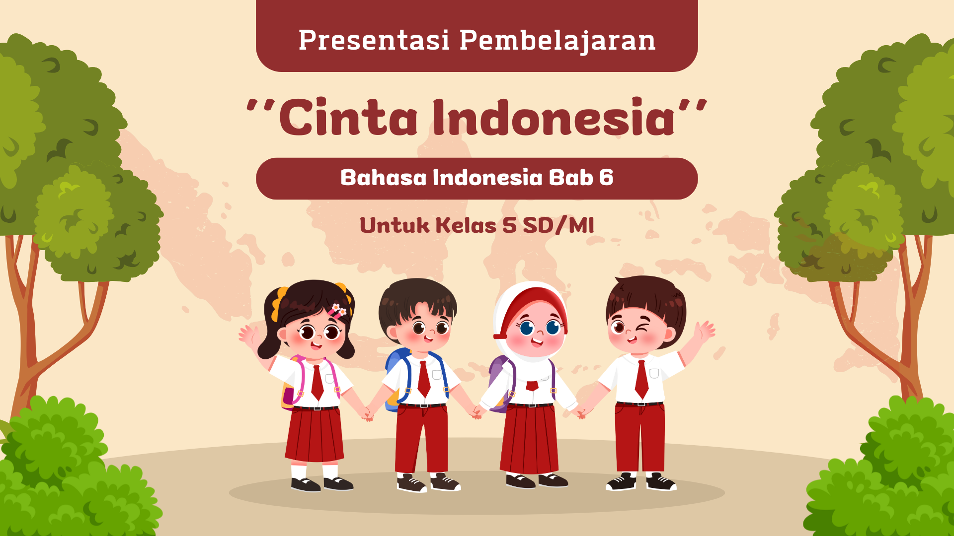 Presentasi Materi-Cinta Indonesia Krem dan Merah Ilustratif Lucu