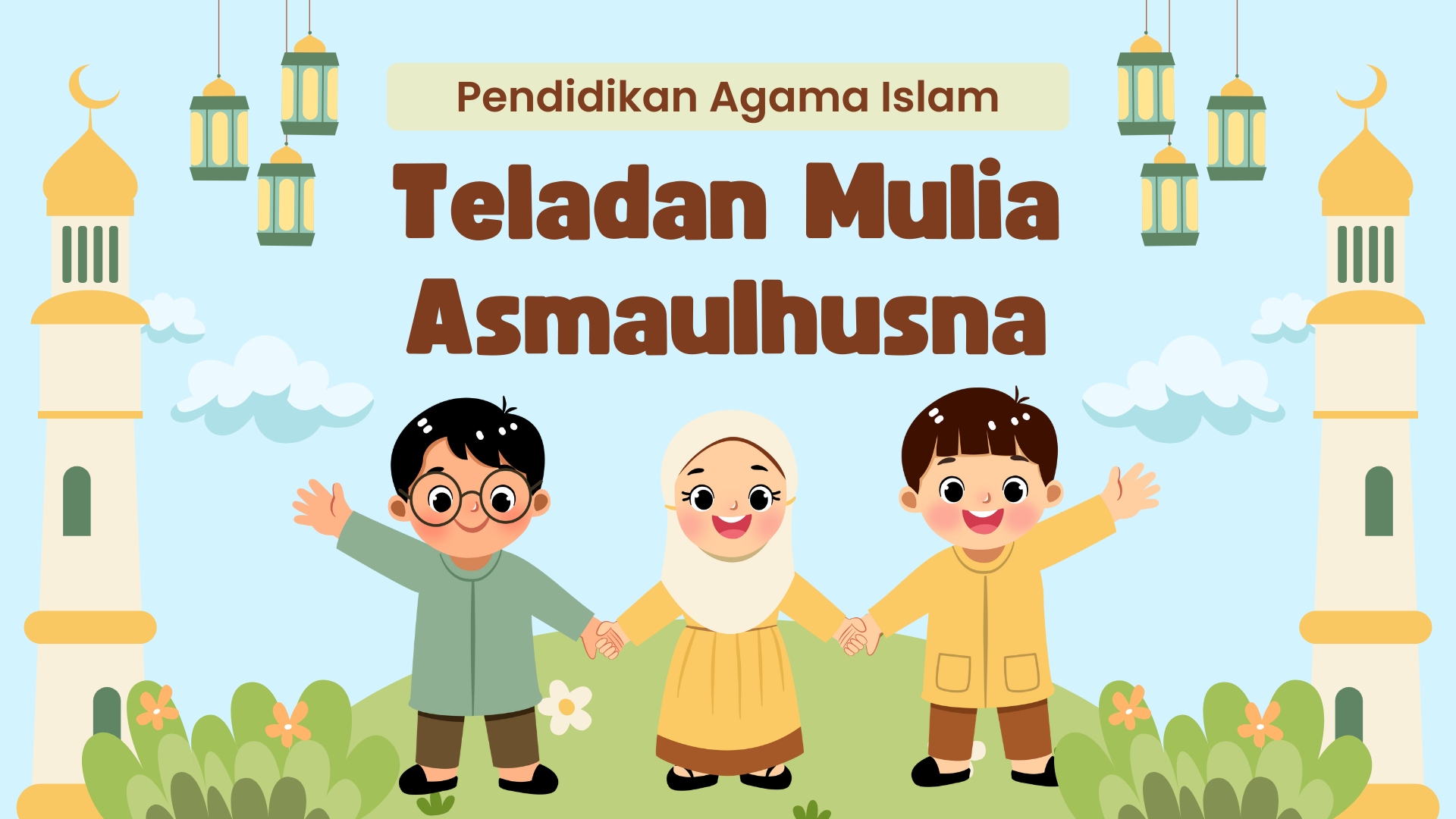 Presentasi Materi-Teladan Mulia Asmaulhusna Biru dan Kuning Sederhana dan Lucu