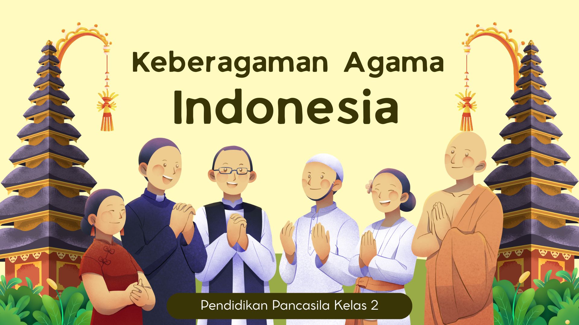 Presentasi Materi-Keberagaman Agama Indonesia Kuning Ilustratif