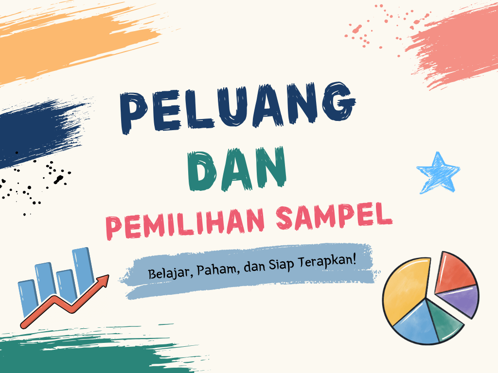Presentasi Materi-Peluang dan Pemilihan Sampel dalam Gaya Ilustratif Warna-warni