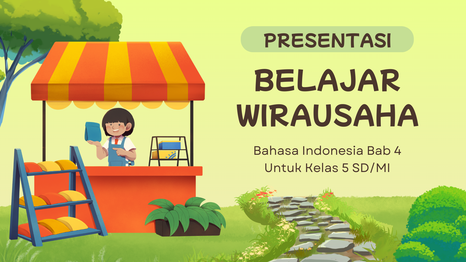 Presentasi Materi-Belajar Wirausaha Kuning dan Hijau Ilustratif Sederhana