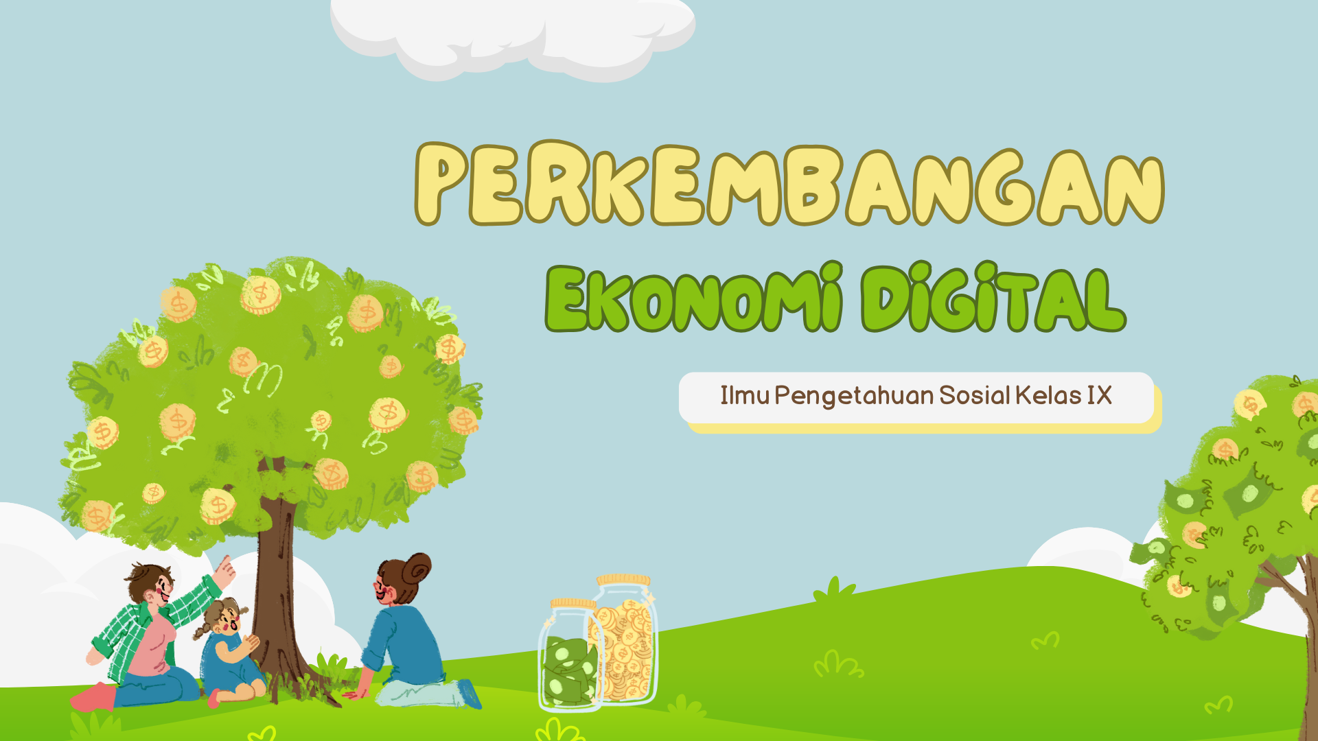 Presentasi Materi-Perkembangan Ekonomi Digital Hijau Kuning Ilustratif Sederhana