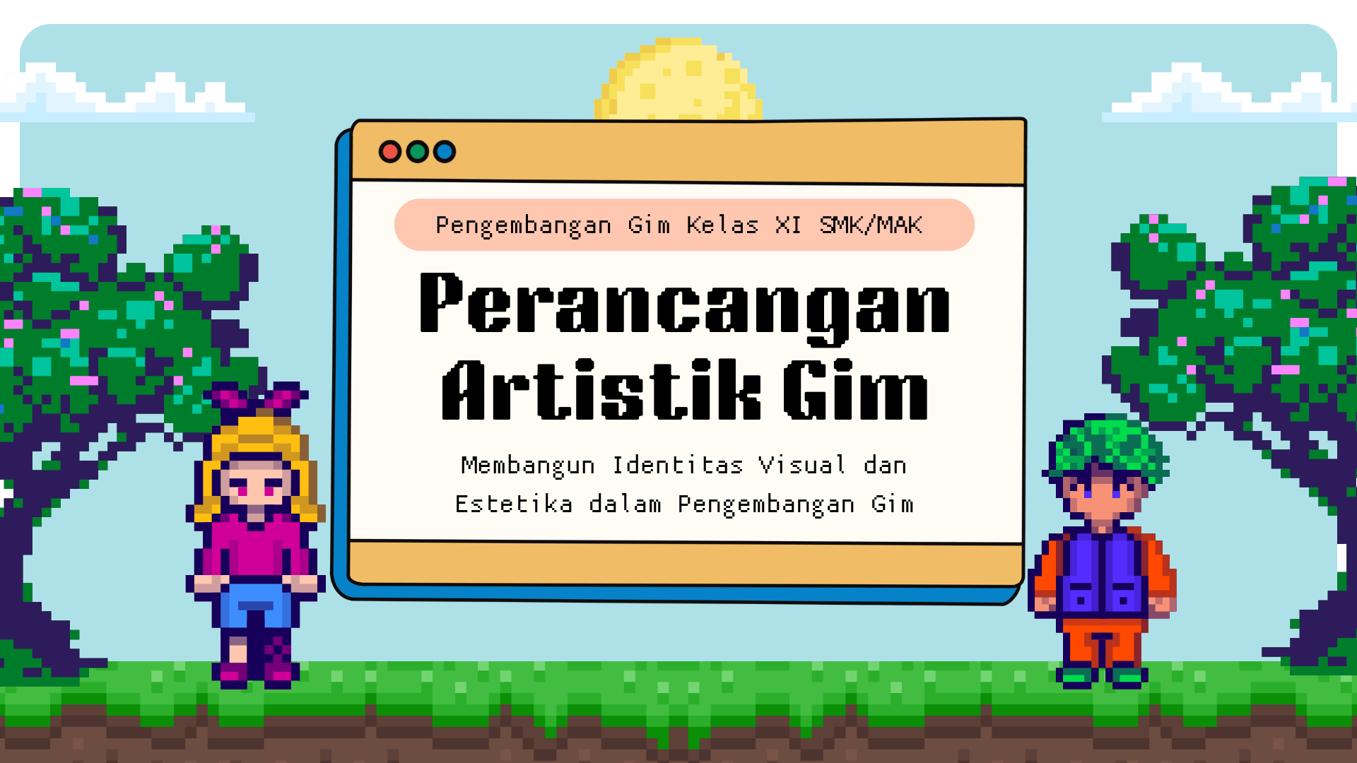 Presentasi Materi-Perancangan Artistik Gim dalam Gaya Ilustratif Biru dan Hijau