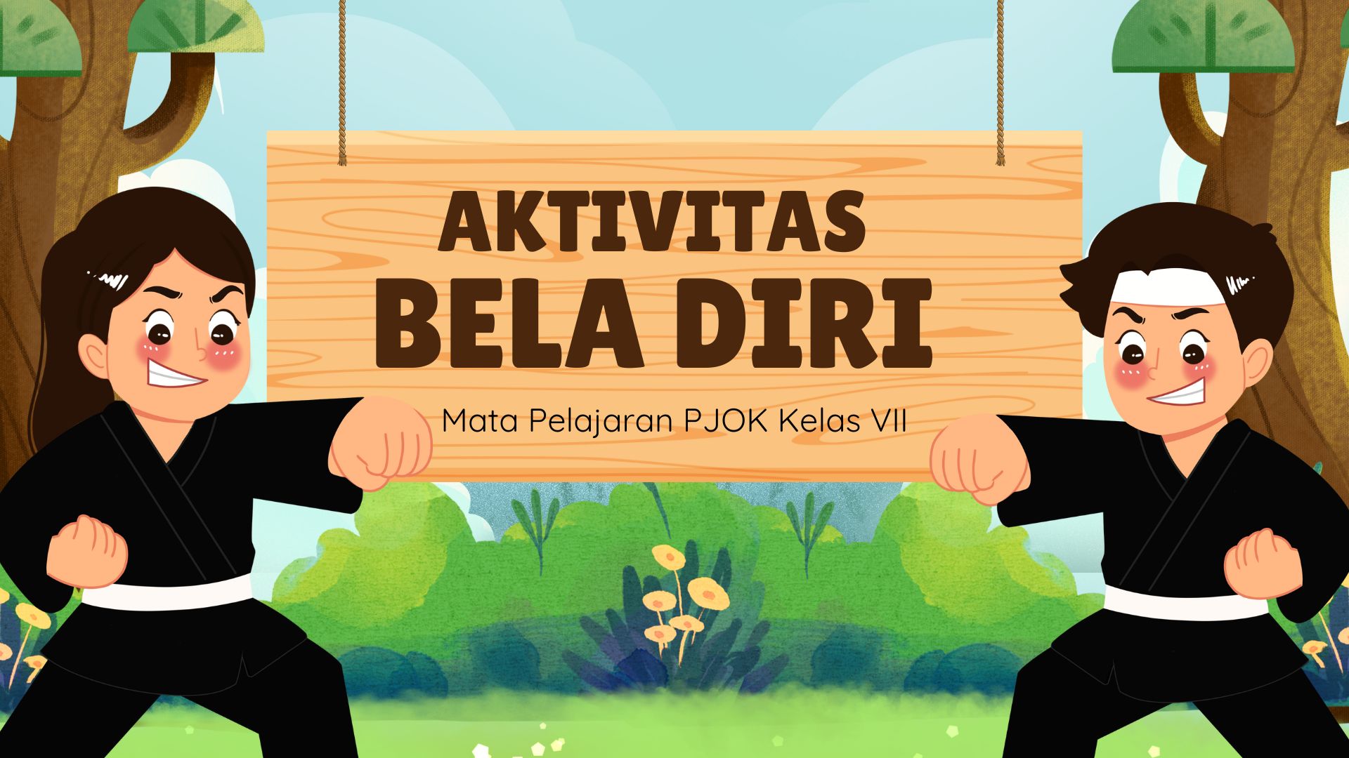 Presentasi Materi-Aktivitas Bela Diri Hijau Ilustratif