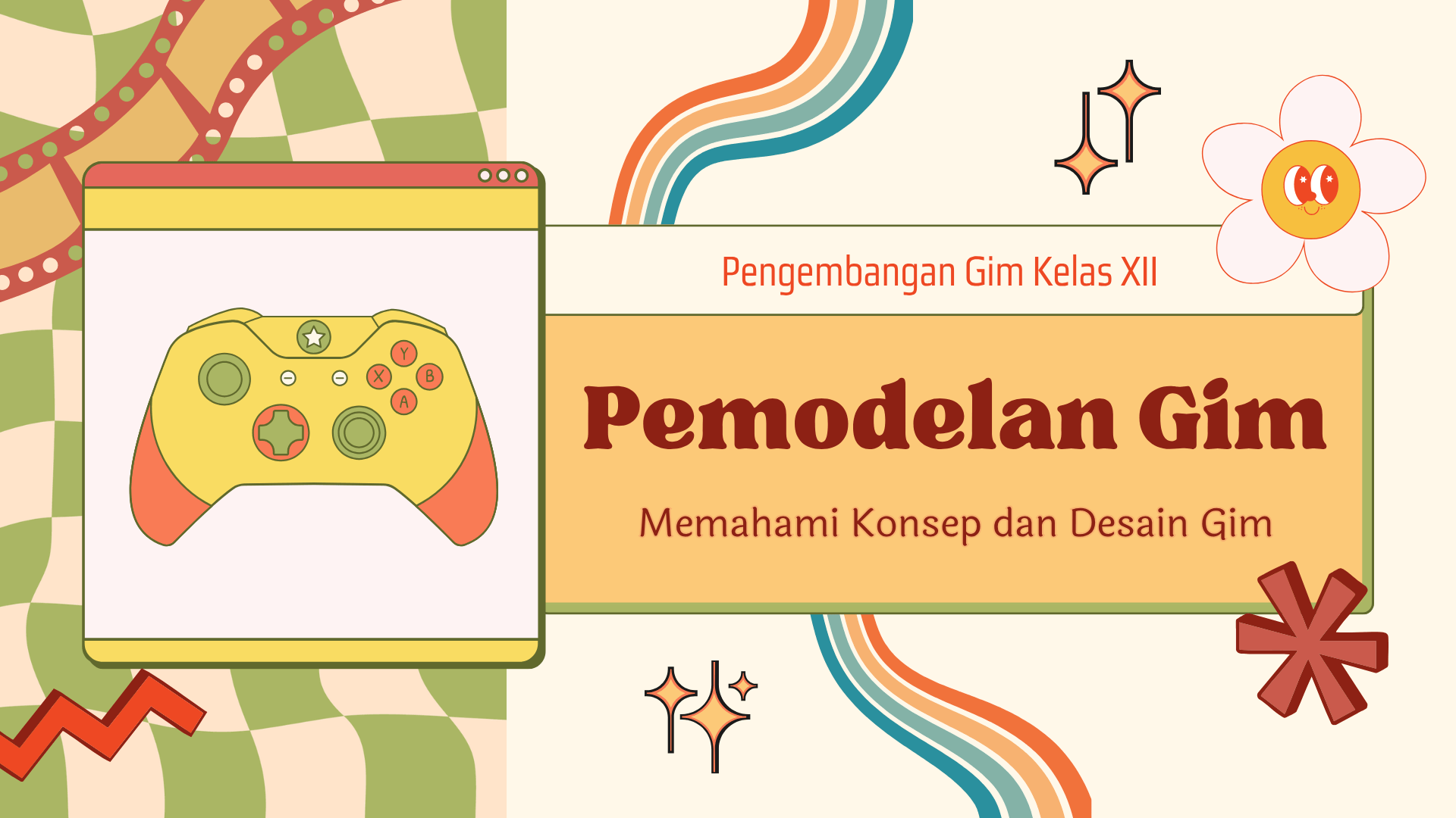 Presentasi Materi-Pemodelan Gim dalam Gaya Ilustratif Warna-warni