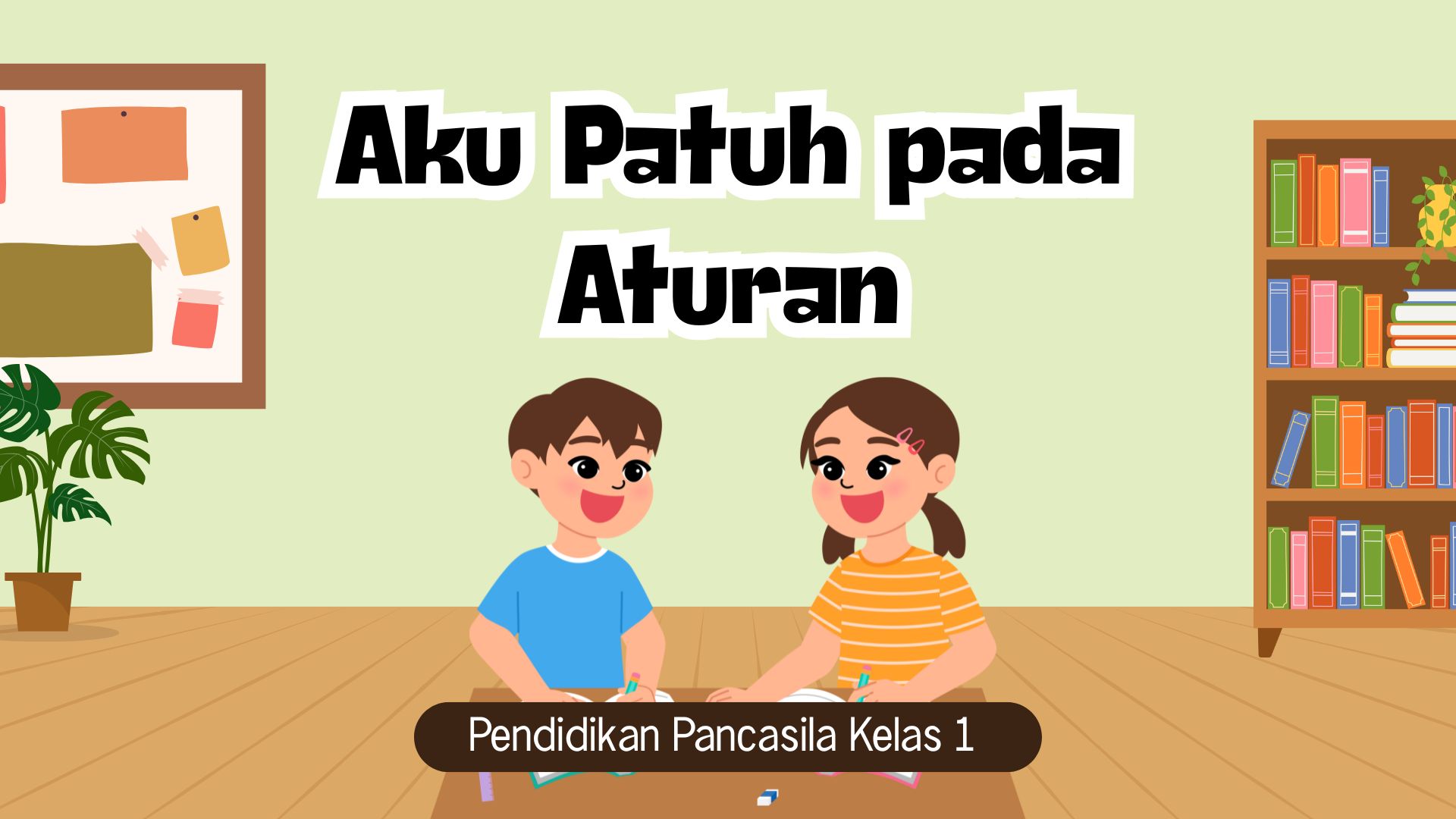 Presentasi Materi-Belajar Patuh Pada Aturan Coklat dan Hijau Ilustratif