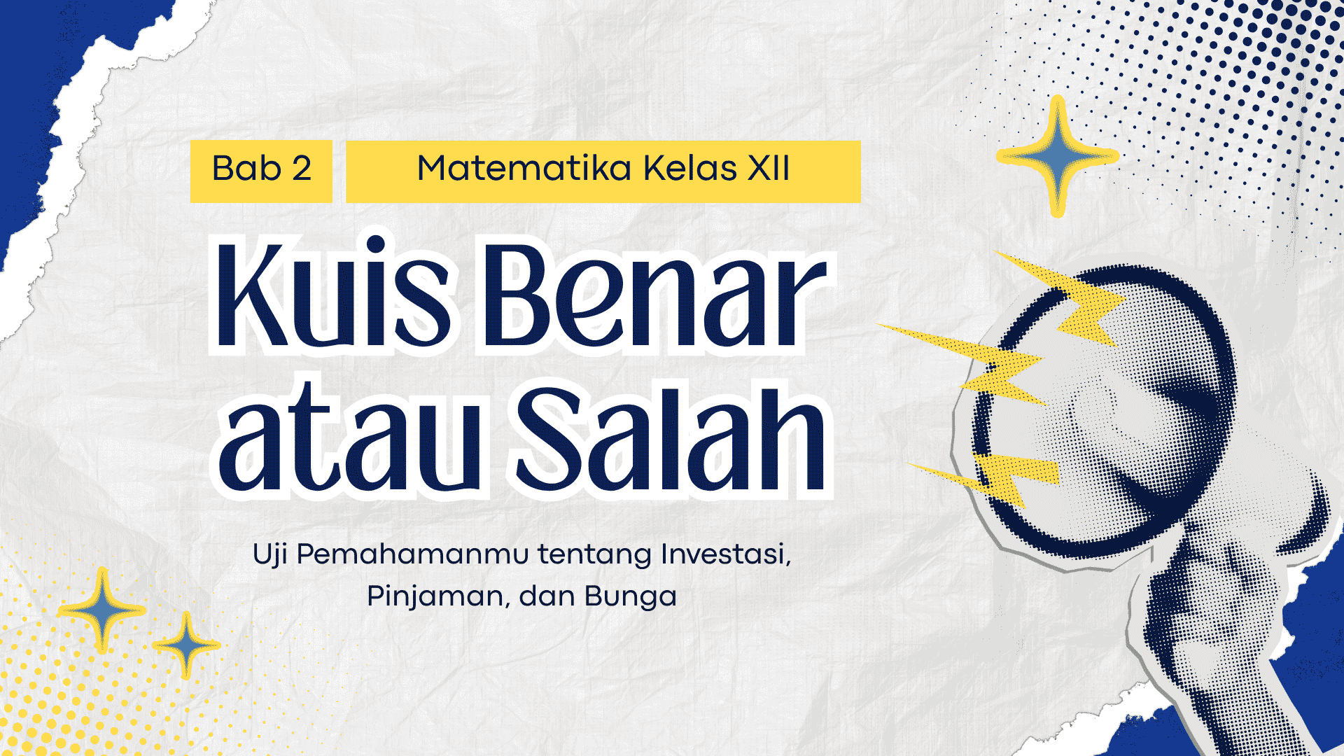 Presentasi Kuis Investasi dan Pinjaman dalam Gaya Kolase Warna-warni