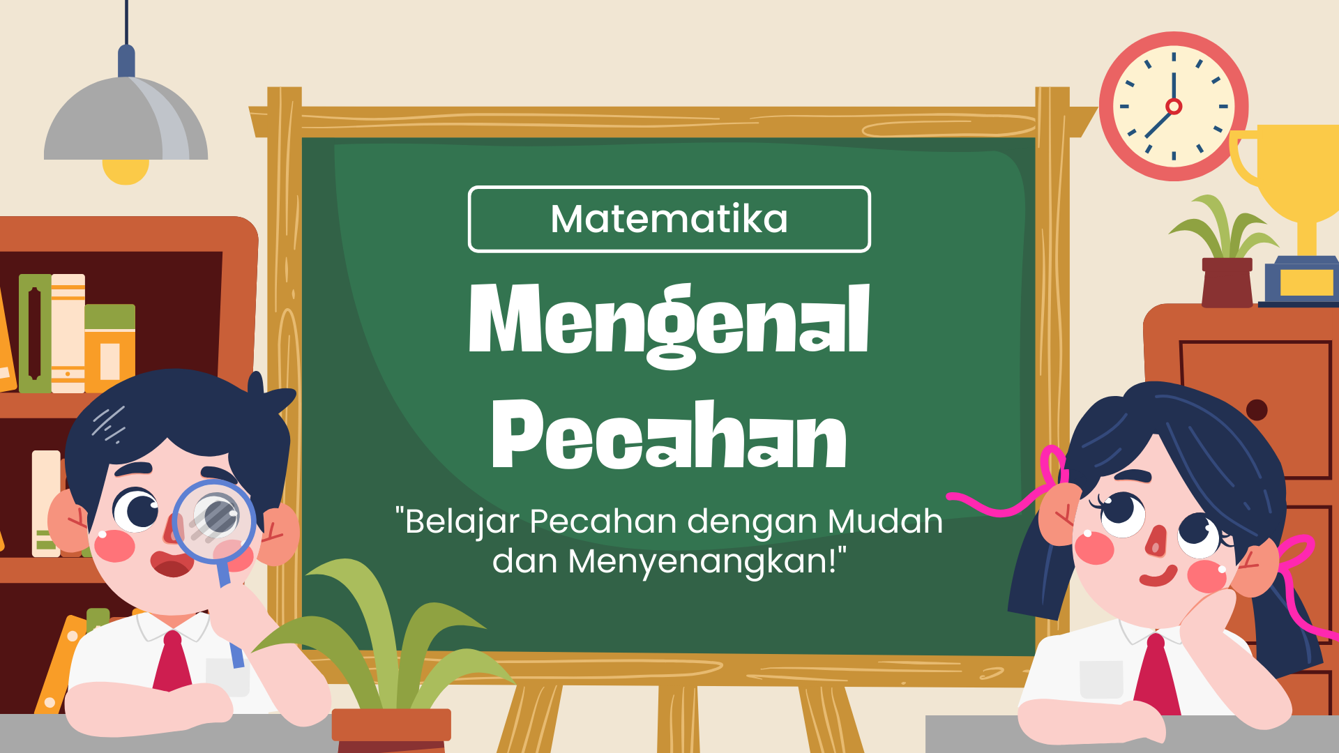 Presentasi Materi-Mengenal Pecahan Coklat dan Krem Sederhana dan Lucu