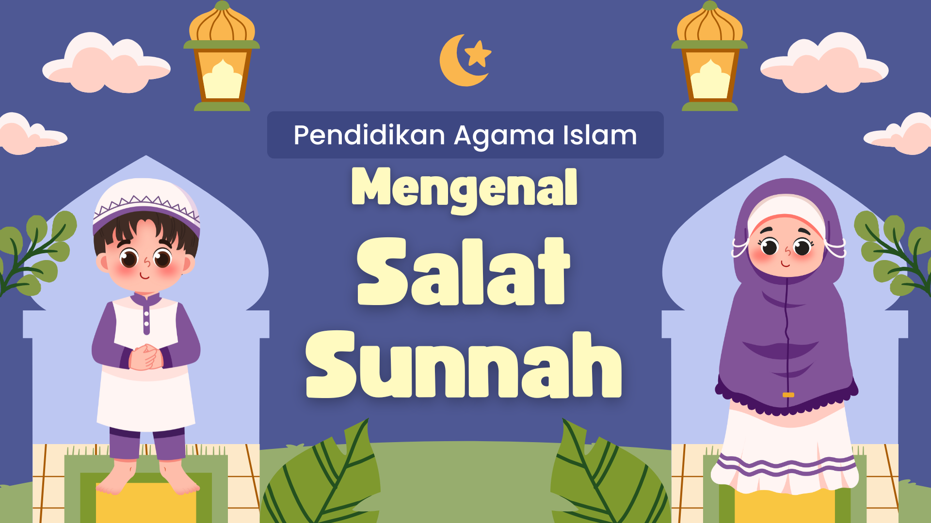 Presentasi Materi-Mengenal Salat Sunnah Ungu dan Kuning Sederhana dan Lucu