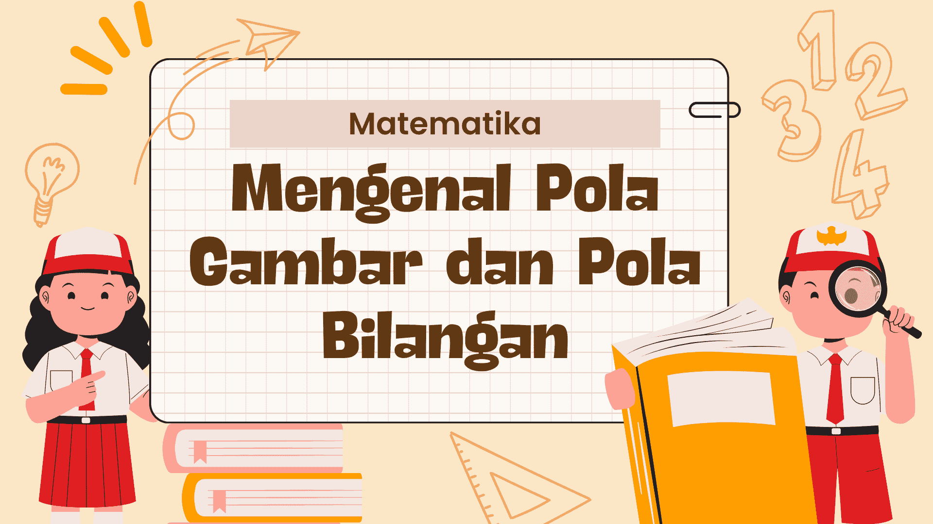 Presentasi Materi-Mengenal Pola Gambar dan Pola Bilangan Krem dan Coklat Sederhana