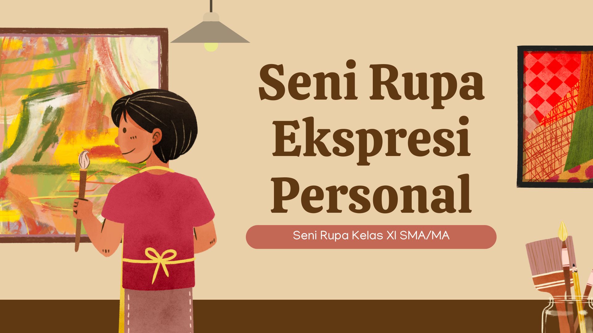 Presentasi Materi-Seni Rupa Ekspresi Personal Krem dan Coklat Ilustratif