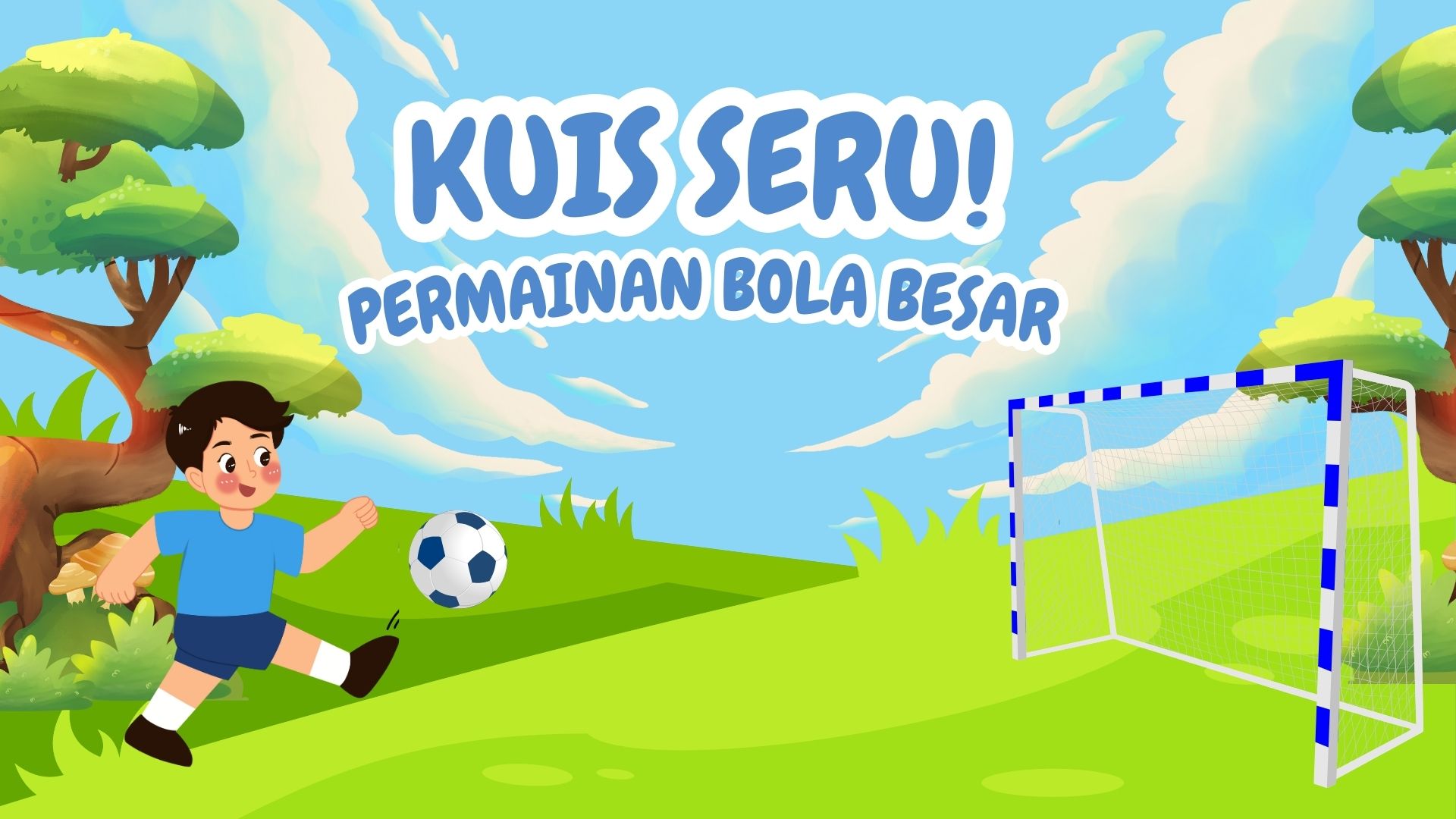 Presentasi Kuis-Olahraga Bola Besar Interaktif Hijau dan Biru Illustratif