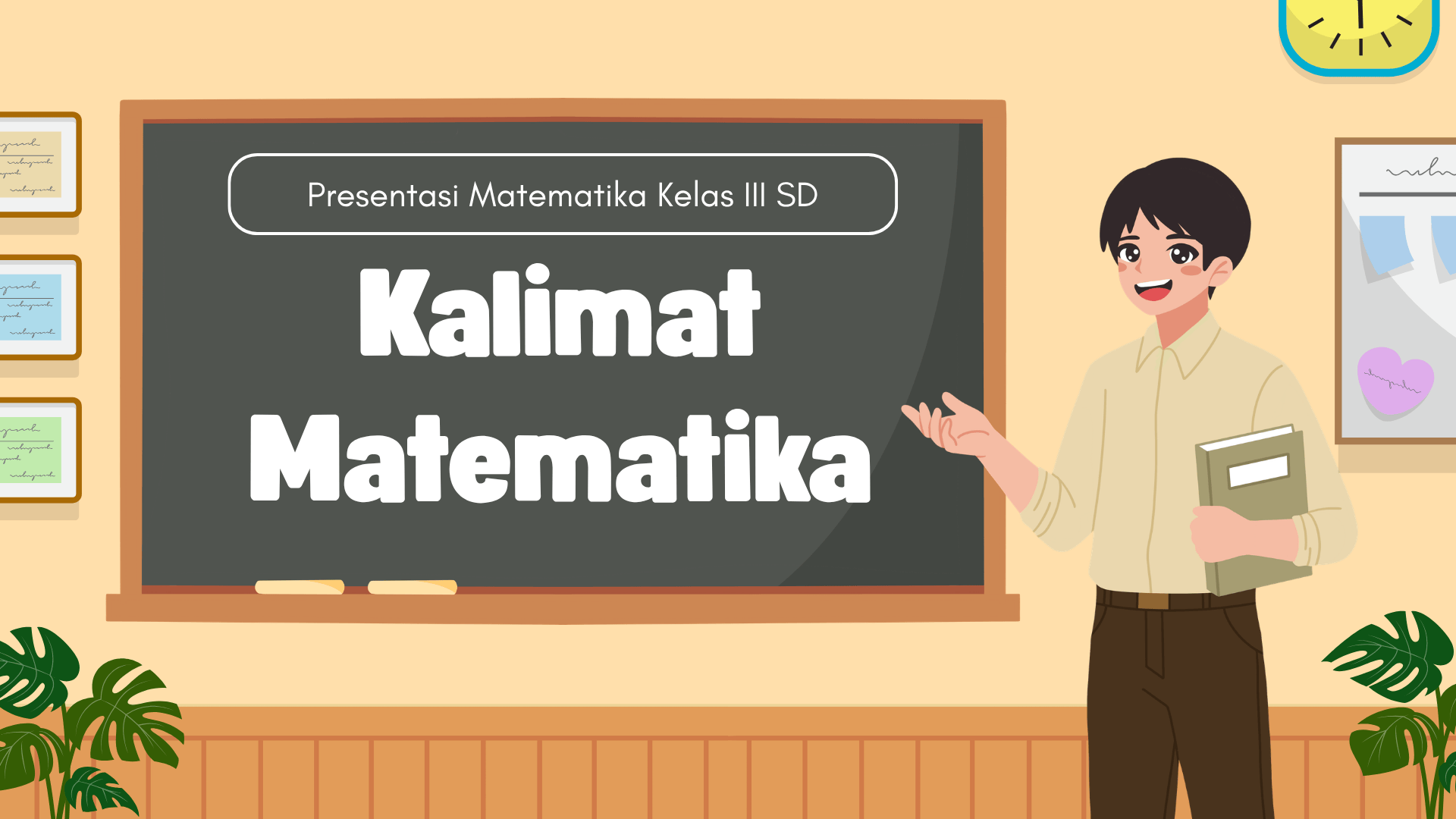 Presentasi Materi-Kalimat Matematika dalam Gaya Ilustratif Krem