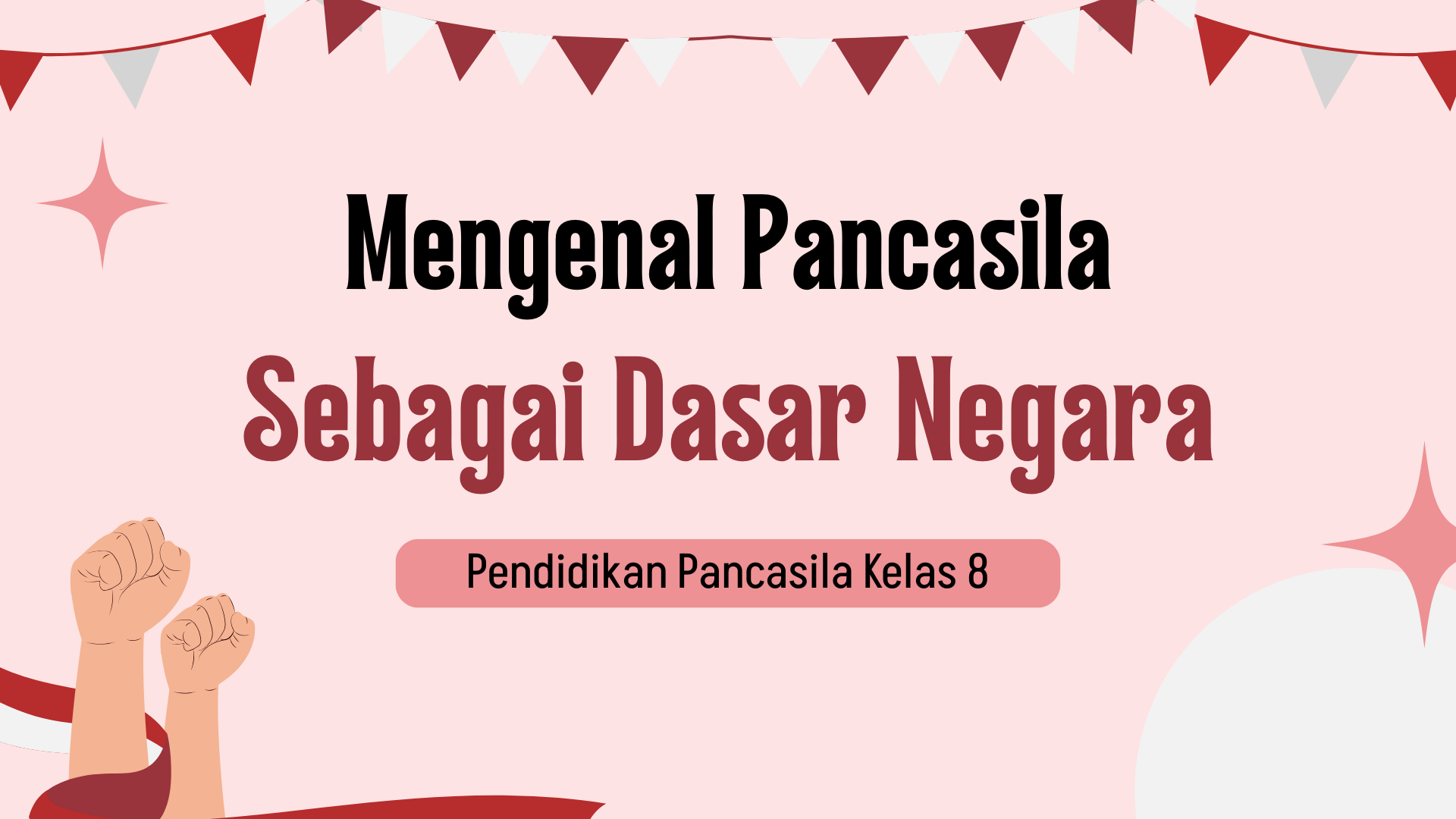 Presentasi Materi-Mengenal Pancasila Sebagai Dasar Negara Merah dan Krem Ilustratif Sederhana