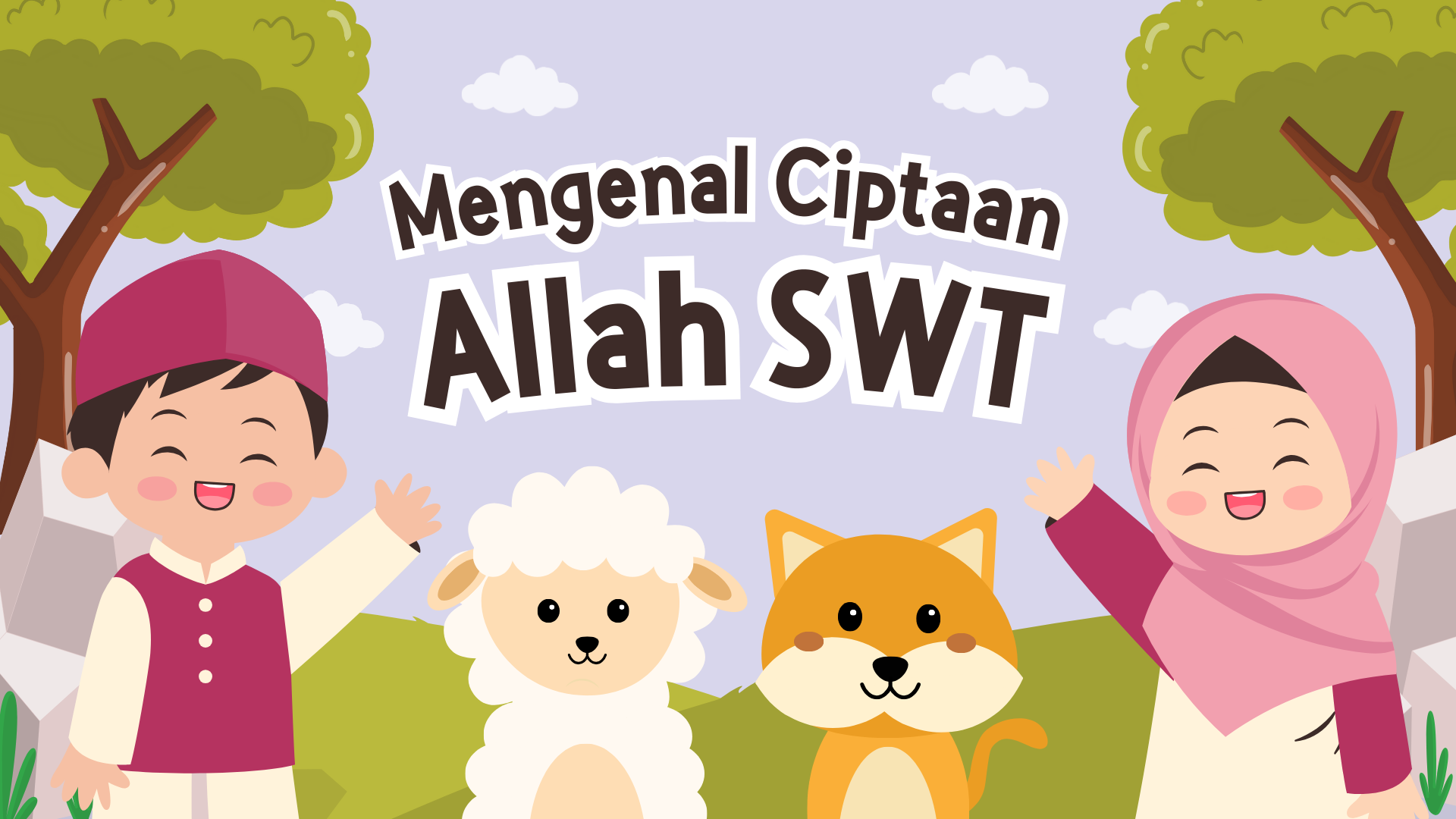 Presentasi Materi-Mengenal Ciptaan Allah Ungu dan Hijau Ilustratif Lucu
